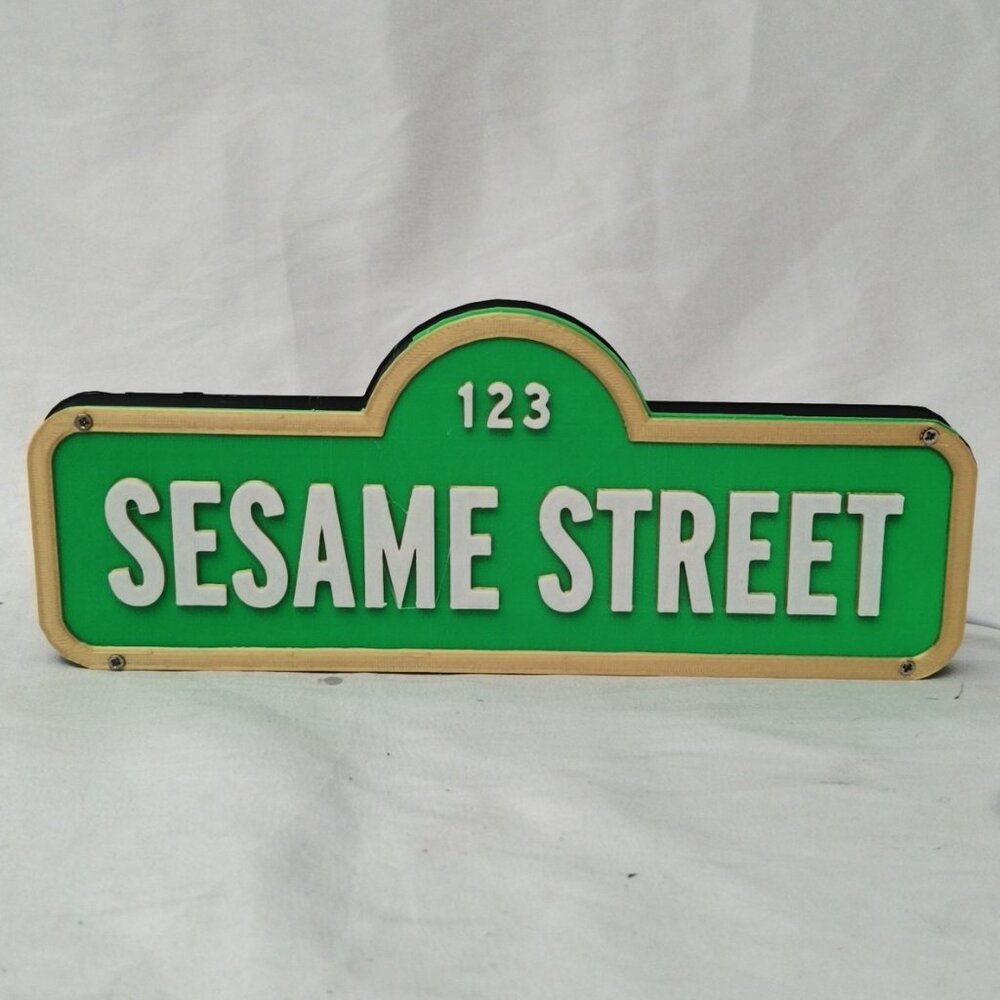 3D Printed Sesame Street LED Lighted Box Sign With Remote Control